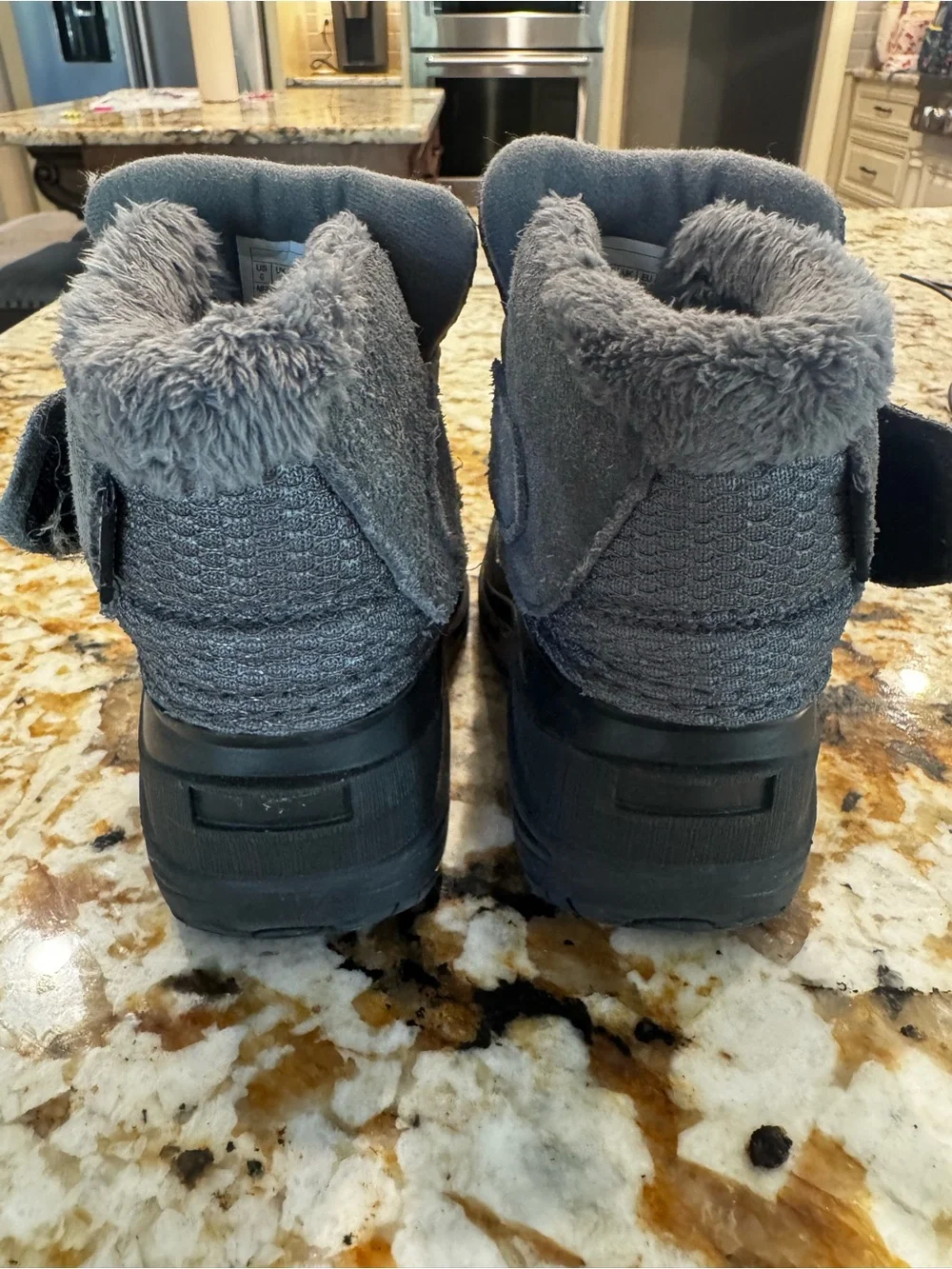 The North Face Kids Gray and Black Insulated Snow Boots